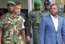 Faure Gnassingbé (d) et son Beau-frère Abalo Félix Kadanga respectivement ministre de la Défense et Chef d’État Major des Armées | Photo : DR