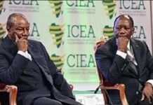 Alpha Condé de la Guinée (g) et Alassane Ouattara de la Côte d’Ivoire | Photo : DR