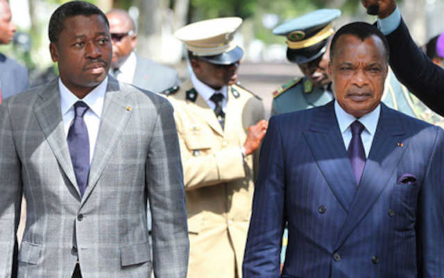 Voici deux membres du sale club des autocrates africains : Le Togolais Faure Essozimna Gnassingbé (g) et le Congolais Denis Sassou N’Guesso | Photo : DR